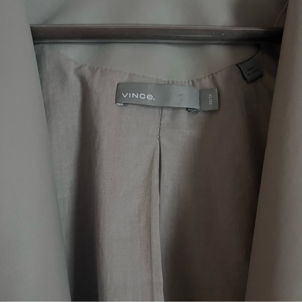 Vince Cross Front Dove Gray Washed-Leather Jacket - Picture 7 of 11